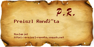 Preiszl Renáta névjegykártya